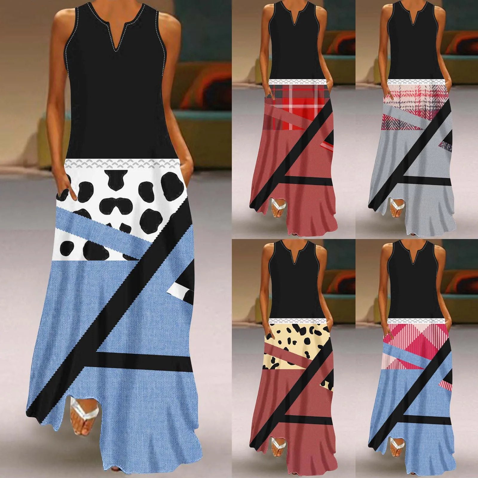 Fall Formal Dresses for Women Vintage Womens Summer Dress Sleeveless V Neck Maxi Dress Elegant Beach Long Striped Shirt Dresses
Fall Formal Dresses for Women Vintage Womens Summer Dress Sleeveless V Neck Maxi Dress Elegant Beach Long Striped Shirt Dresses