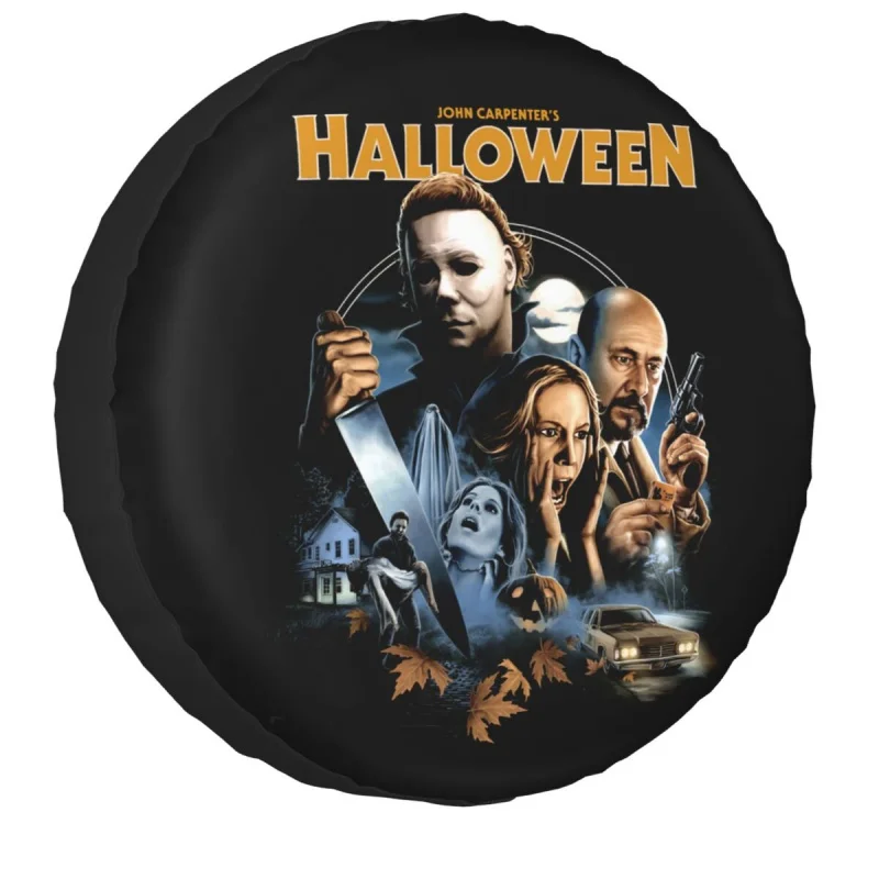 

Custom Halloween Spare Tire Cover for Jeep Mitsubishi Pajero Michael Myers Horror Movie Car Wheel Protectors 14" 15" 16" 17"