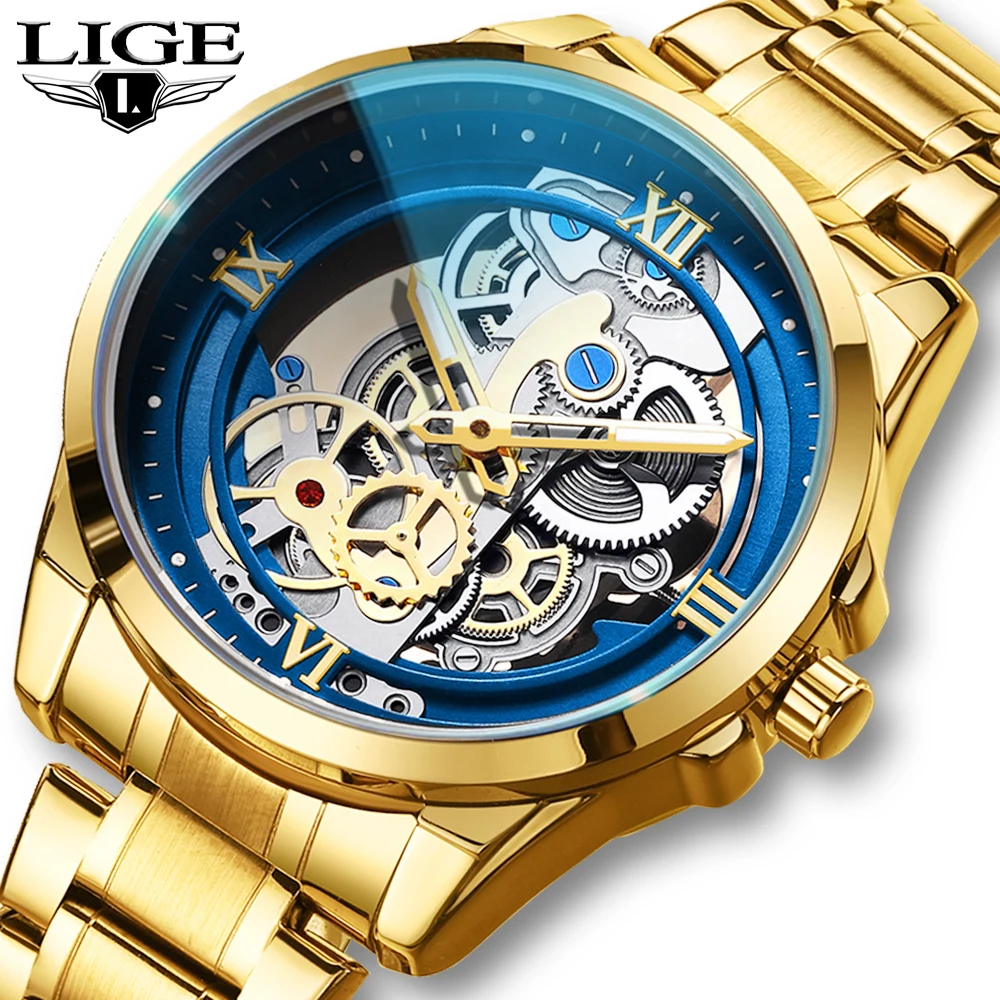 

LIGE 2023 Women Watch Fashion Gold Quartz Bracelet Watch Top Brand Luxury Waterproof Ladies Wristwatch Montre Femme Feminino+BOX