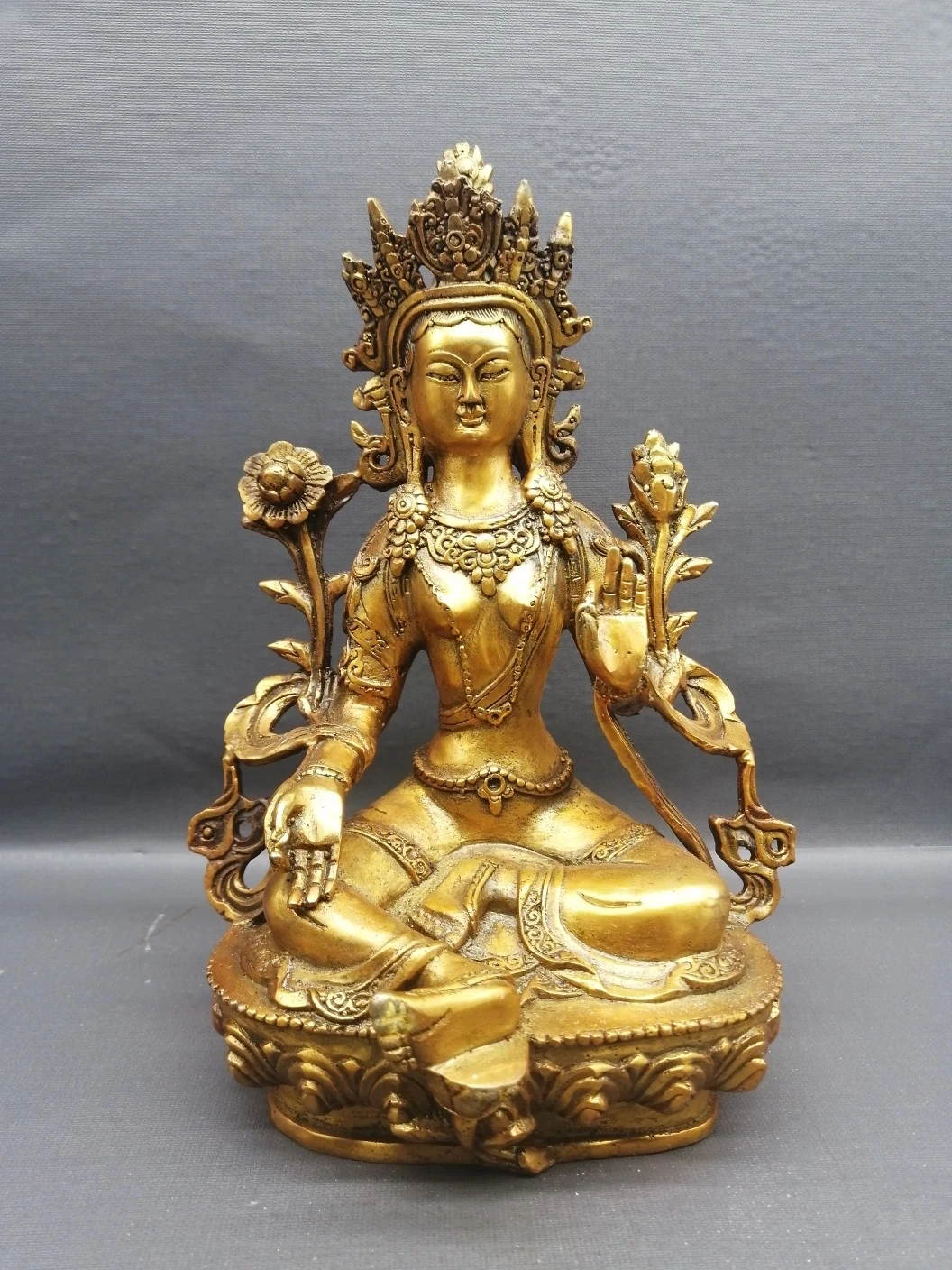 China Elaboration Brass Statue Geomantic Propitious Tara Bodhisattva Buddha Metal Crafts Home Decoration
China Elaboration Brass Statue Geomantic Propitious Tara Bodhisattva Buddha Metal Crafts Home Decoration