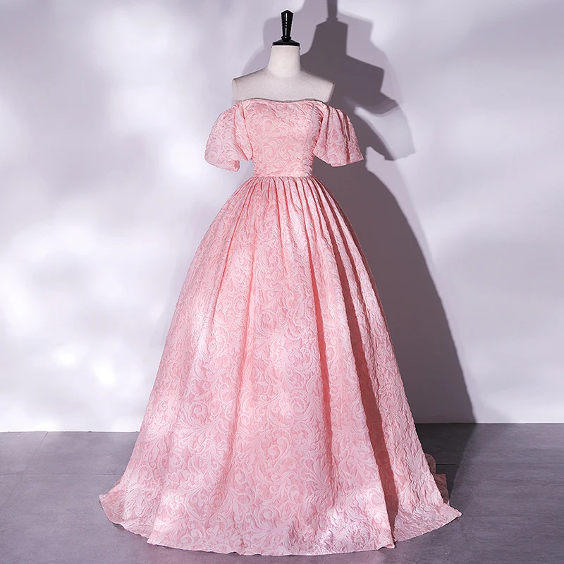 Pink Fashion Evening Dress Short Sleeves Appliques Ruched A-Line Lace Up Floor-Length Simple New Party Formal Gown Woman B2558
Pink Fashion Evening Dress Short Sleeves Appliques Ruched A-Line Lace Up Floor-Length Simple New Party Formal Gown Woman B2558