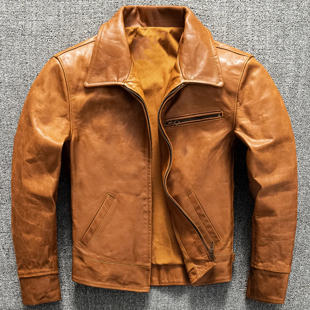 Fashion Youth Slim Fit Tailcoat Jacket Bengal Imported Calf Leather Mens Coat Vintage Size M-5XL Autumn/Winter Zipper Design
Fashion Youth Slim Fit Tailcoat Jacket Bengal Imported Calf Leather Mens Coat Vintage Size M-5XL Autumn/Winter Zipper Design
