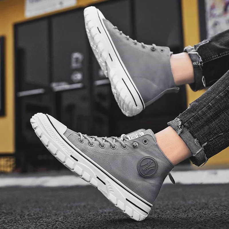 Autumn Men Casual Sneakers Canvas British Style Men's Ankle Boots Trend High-top Skateboard Shoes for Male Vulcanize Shoes 2023
Autumn Men Casual Sneakers Canvas British Style Men's Ankle Boots Trend High-top Skateboard Shoes for Male Vulcanize Shoes 2023