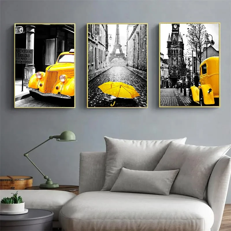Nordic Canvas Painting, Retro European City Scenery Posters, Home Decor, Wall Art, Yellow Car, Balloon Prints for Bedroom
Nordic Canvas Painting, Retro European City Scenery Posters, Home Decor, Wall Art, Yellow Car, Balloon Prints for Bedroom