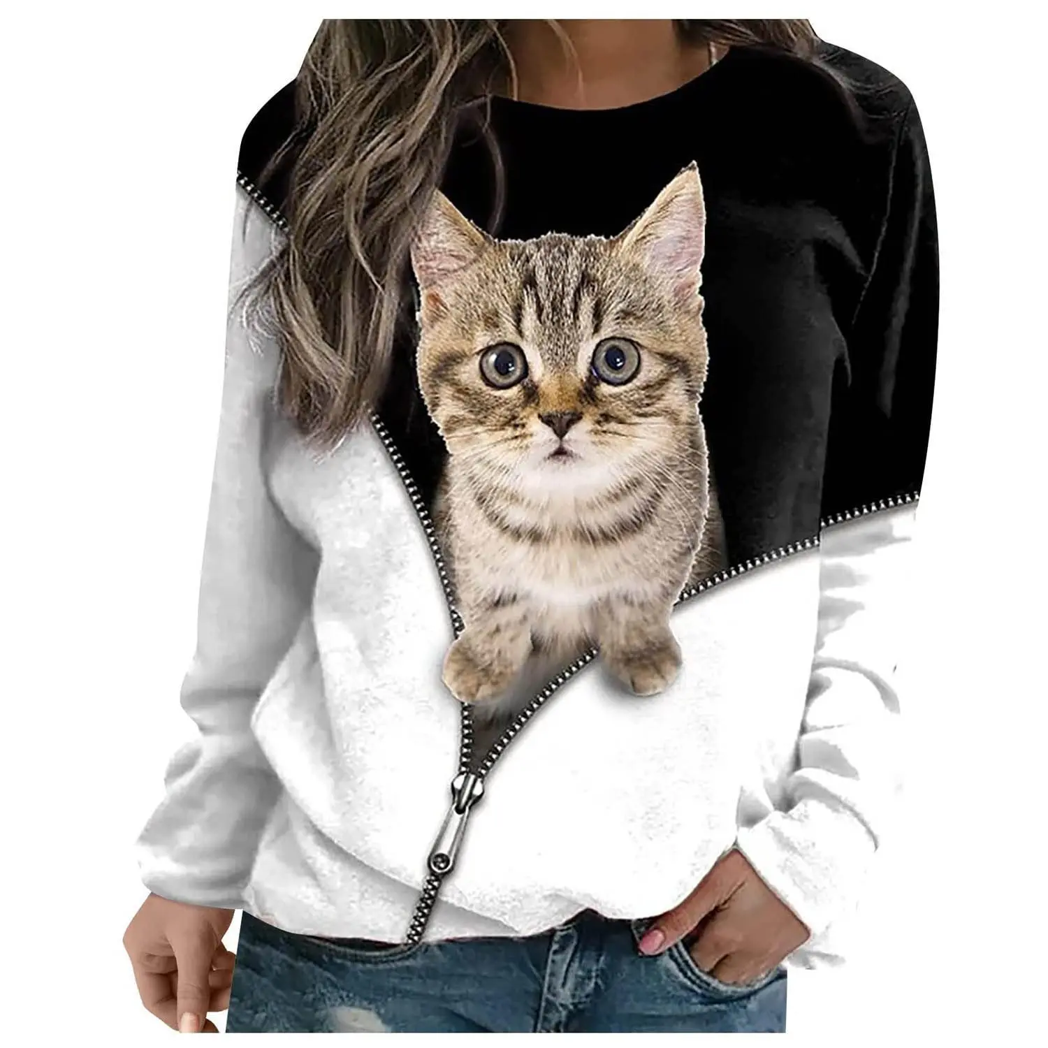 2023 Spring and Autumn Cute Cat 3D Printed Long Sleeve T-shirt HD Casual Cat Long Sleeve Hoodless Round Neck T-shirt
2023 Spring and Autumn Cute Cat 3D Printed Long Sleeve T-shirt HD Casual Cat Long Sleeve Hoodless Round Neck T-shirt