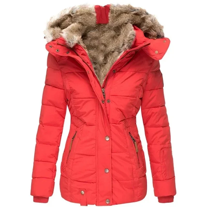 New Winter Warm Wool Collar Long Sleeve Zipper Hooded Women Coat Jacket Fashion Casual Solid Color Parka Overcoat
New Winter Warm Wool Collar Long Sleeve Zipper Hooded Women Coat Jacket Fashion Casual Solid Color Parka Overcoat