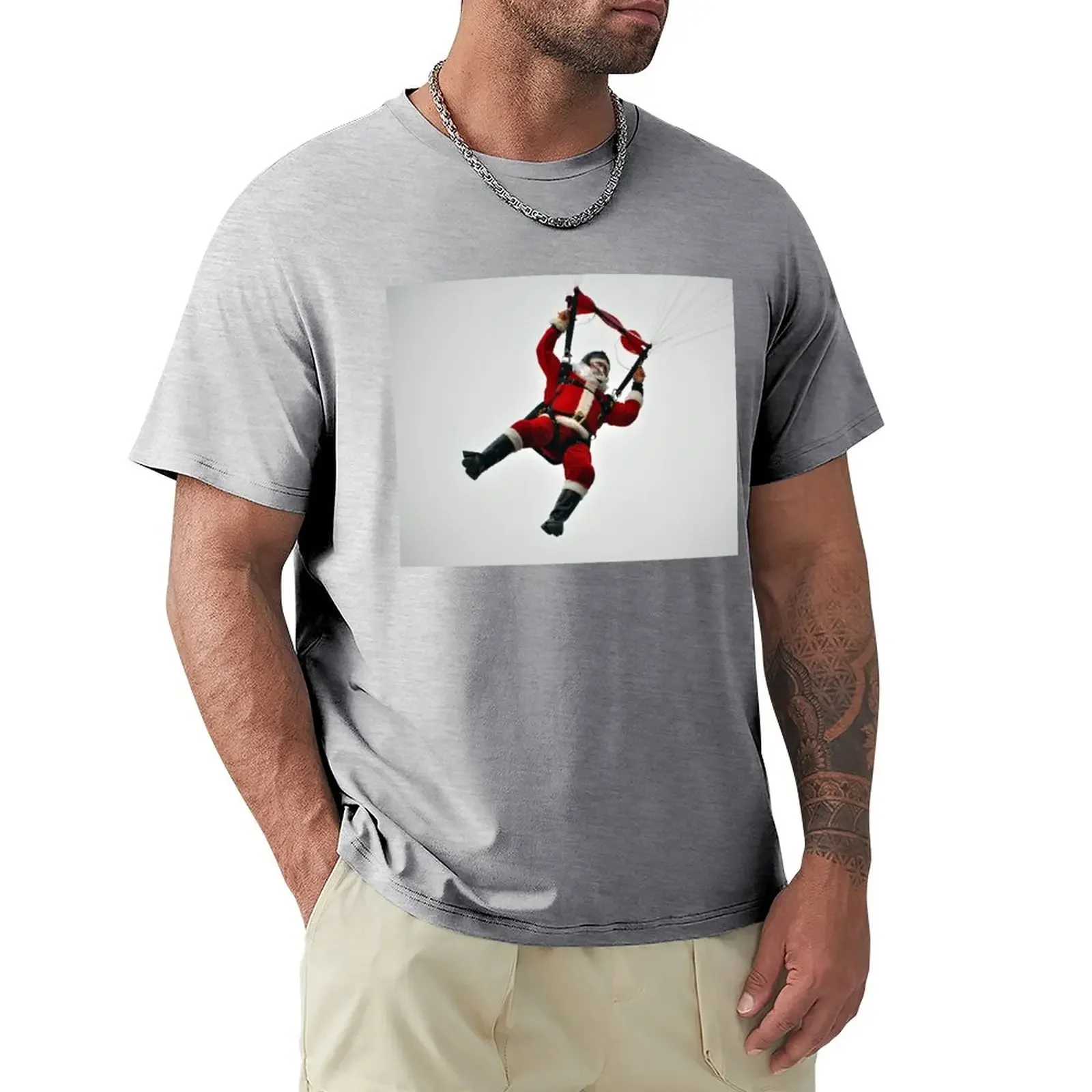 

Santa Claus Is Coming Down T-Shirt summer clothes summer top mens graphic t-shirts