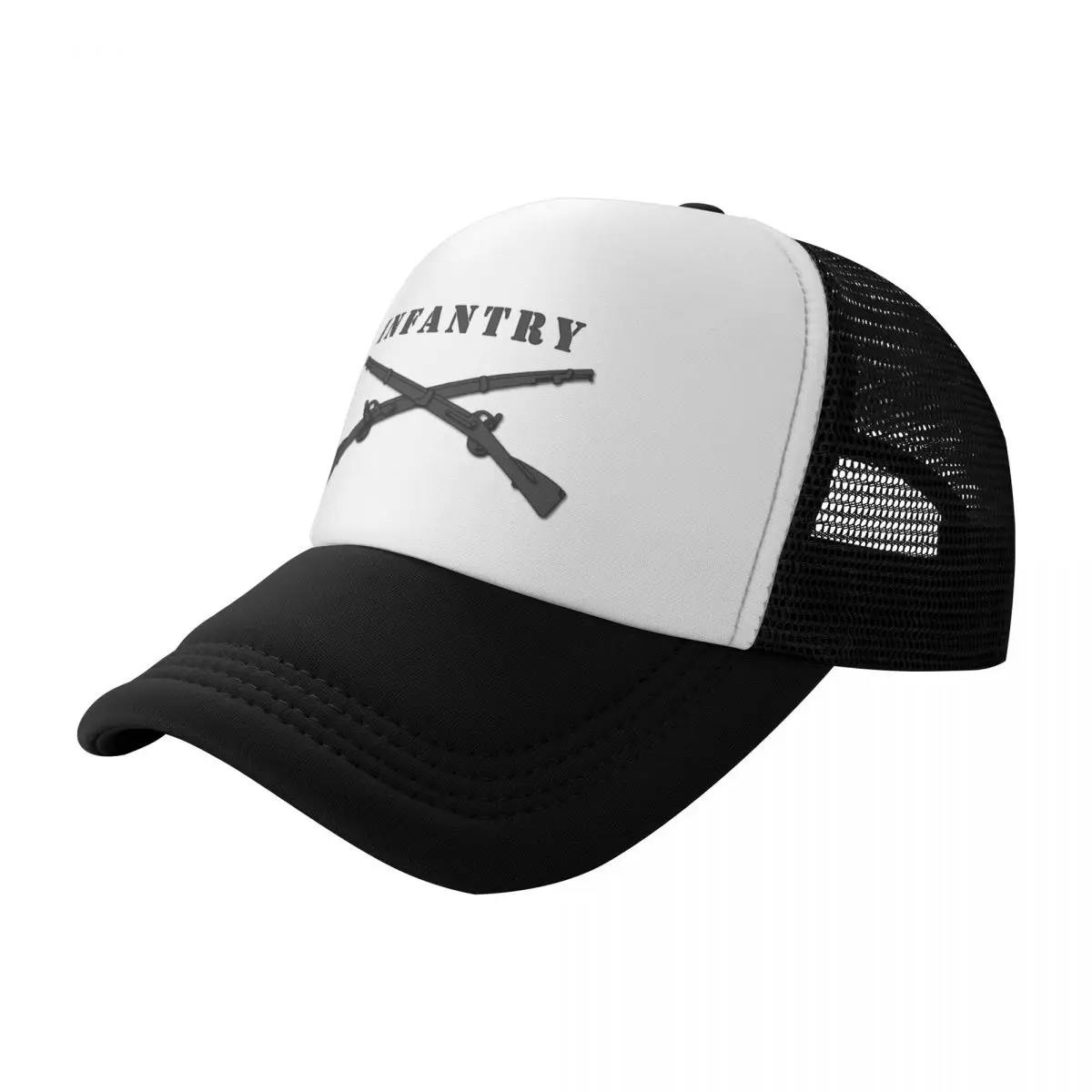 

Army - Infantry Br - Crossed Rifles Blk w Txt Baseball Cap Ball Cap Sun Hat For Children Gentleman Hat Anime Female Men's