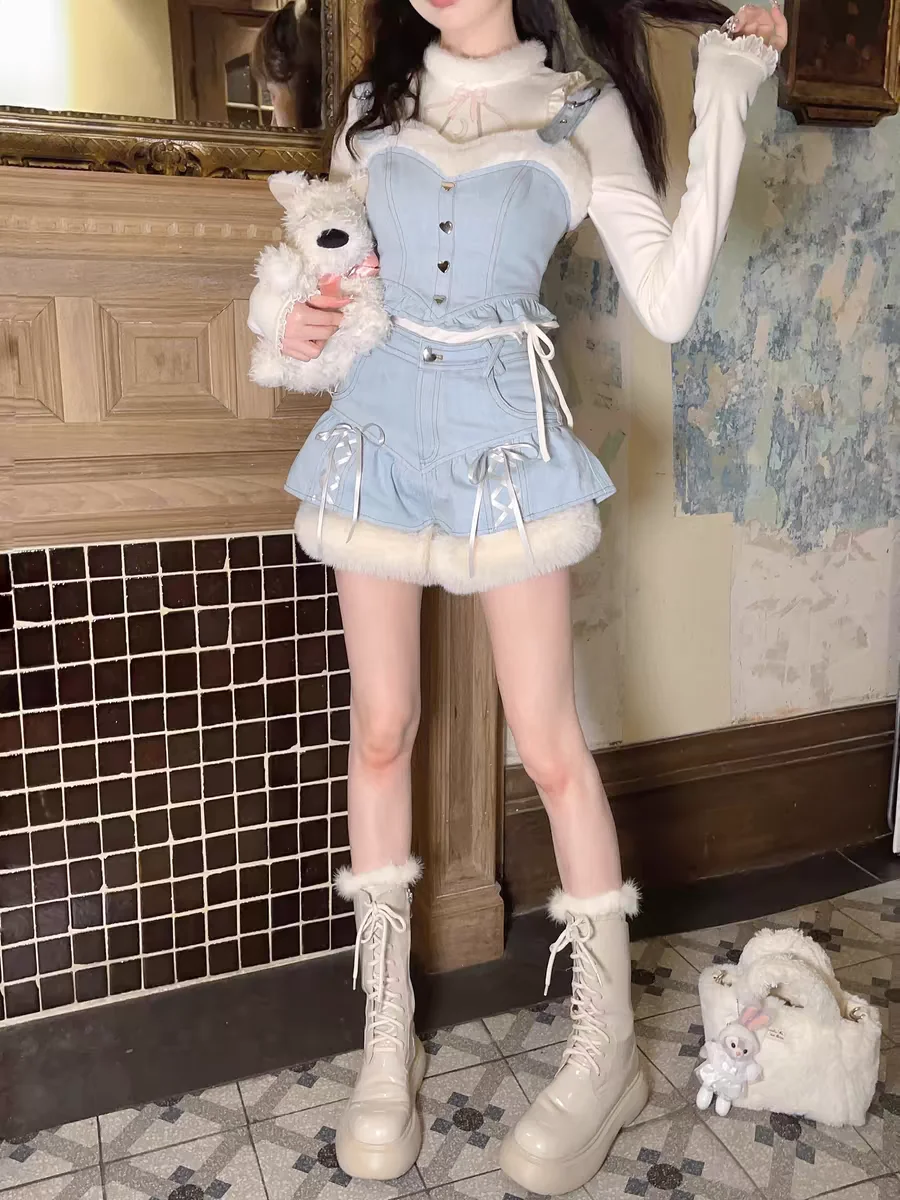 Джинсовый жилет Принцессы sweet lolita bobon21 с плюшевой подкладкой и бантом, Теплые юбки, брюки, TB2309
Джинсовый жилет Принцессы sweet lolita bobon21 с плюшевой подкладкой и бантом, Теплые юбки, брюки, TB2309