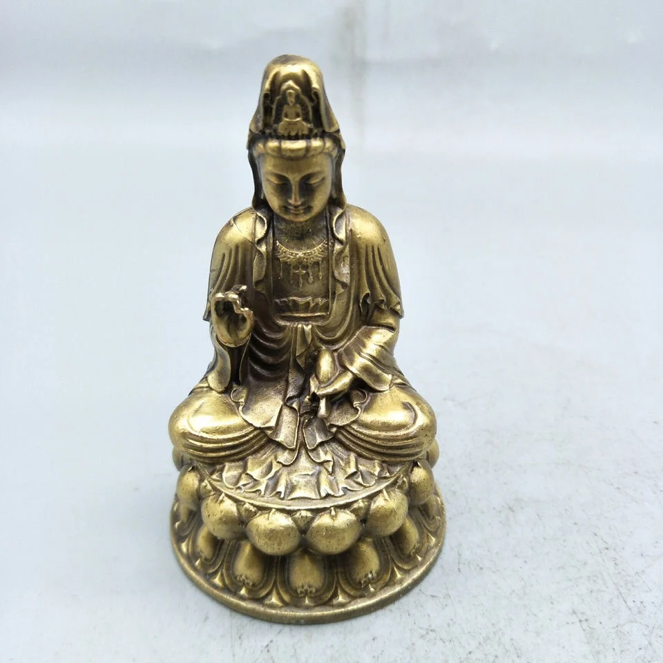 

Buddha bronze number statue Nan no Bodhisattva sitting lotus Guanyin