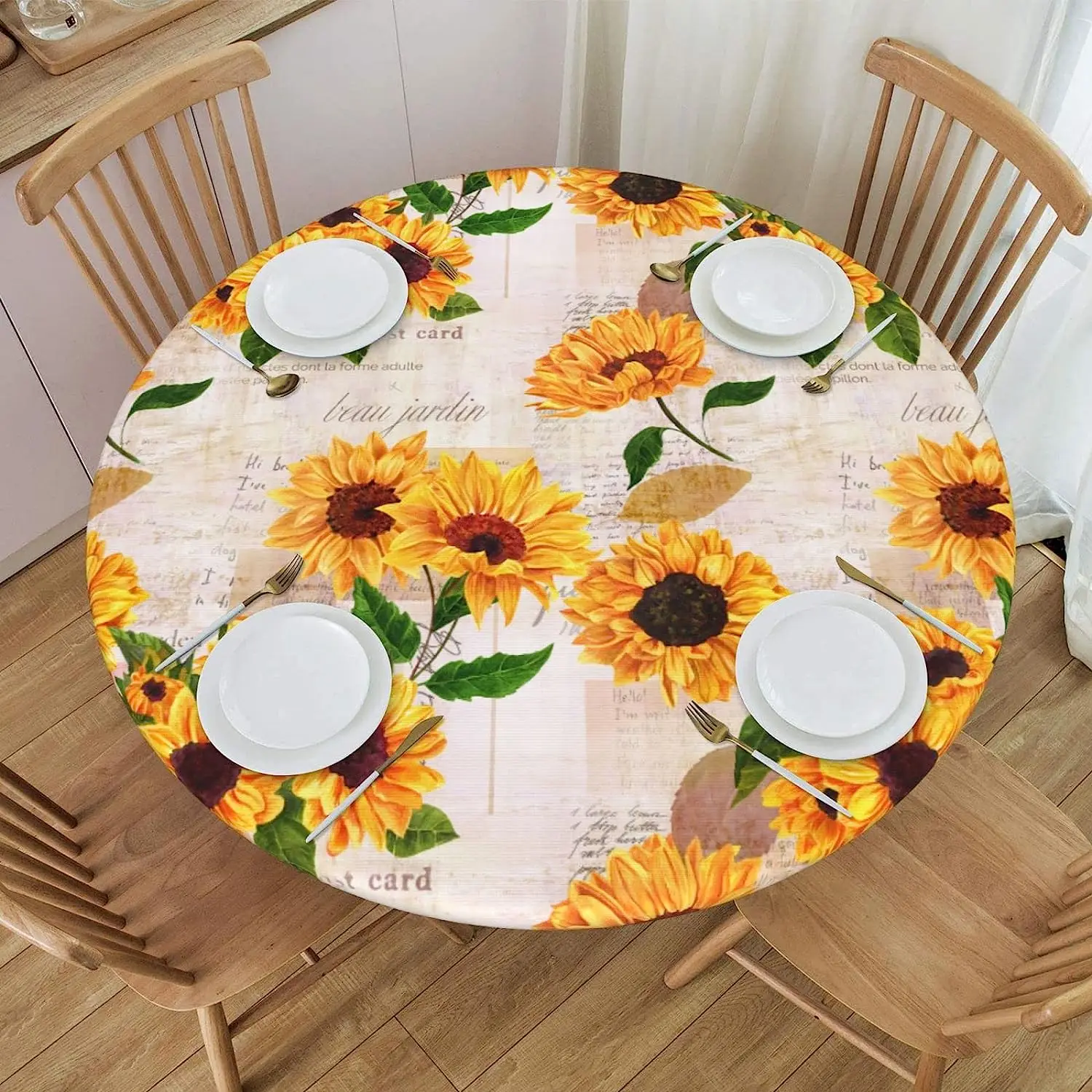Sunflower Round Table Cloth Elastic Edged Cover Waterproof Fitted Tablecloth Decorative for Home Indoor Outdoor Cute Desk Decor
Sunflower Round Table Cloth Elastic Edged Cover Waterproof Fitted Tablecloth Decorative for Home Indoor Outdoor Cute Desk Decor