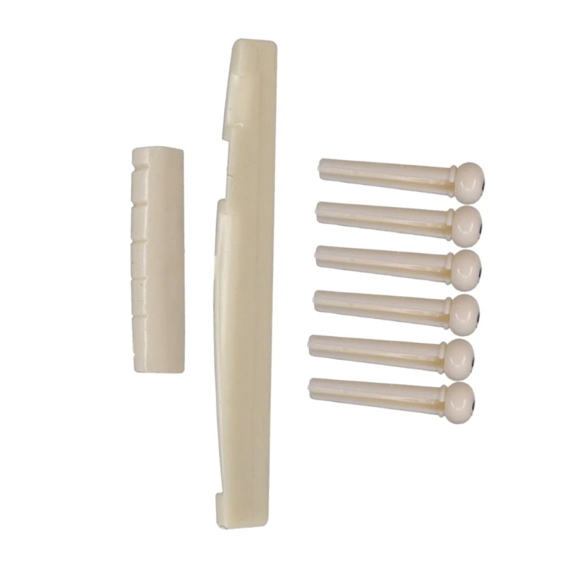 6 Strings Guitar Bridge Pins, Saddle Nut Acoustic Tailpiece Plastic Guitar Accessories for 6 String Replacements E56D
6 Strings Guitar Bridge Pins, Saddle Nut Acoustic Tailpiece Plastic Guitar Accessories for 6 String Replacements E56D