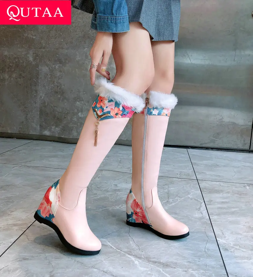 QUTAA 2024 Women Knee High Boots Party Office Lady Wedge High Heels PU Leather Zipper Shoes Woman Autumn Winter Size 34-43
QUTAA 2024 Women Knee High Boots Party Office Lady Wedge High Heels PU Leather Zipper Shoes Woman Autumn Winter Size 34-43