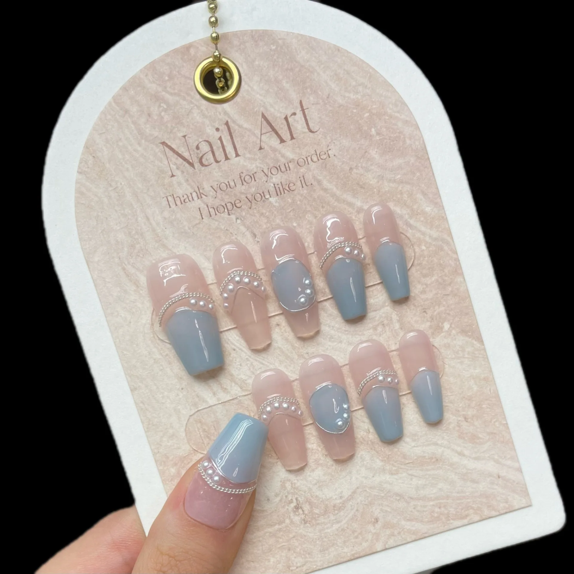 Handmade blue Press on Nails Fairy Hand Paint Design Reusable Adhesive Fake Nail Korean Full Cover Nail Tips Manicure for Girl
Handmade blue Press on Nails Fairy Hand Paint Design Reusable Adhesive Fake Nail Korean Full Cover Nail Tips Manicure for Girl