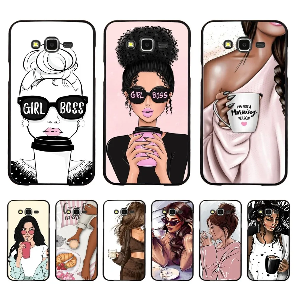 

Princess Female boss coffee Mousepad For Samsung J 7 plus 7core J7 neo J6 plus prime J6 J4 J5 Mobile Cover