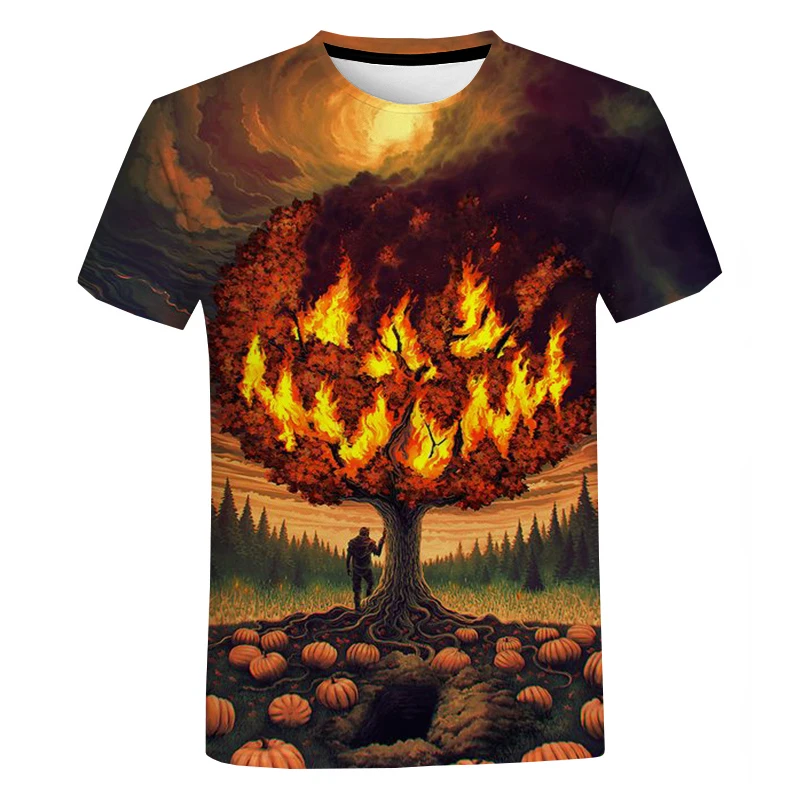 2023 Men's and Women's New Round Neck Fashion 3D T-shirt Halloween Pumpkin Lamp Print Harajuku Casual Oversized Street T-shirt
2023 Men's and Women's New Round Neck Fashion 3D T-shirt Halloween Pumpkin Lamp Print Harajuku Casual Oversized Street T-shirt