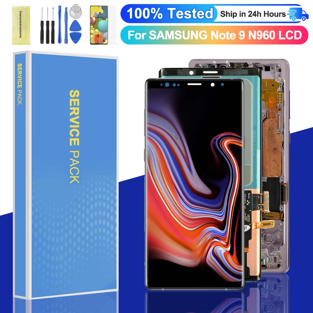 100% Original 6.4'' Display For Samsung Galaxy Note 9 N960F/DS LCD Display Touch Screen Digitizer Assembly Replacement Parts
100% Original 6.4'' Display For Samsung Galaxy Note 9 N960F/DS LCD Display Touch Screen Digitizer Assembly Replacement Parts