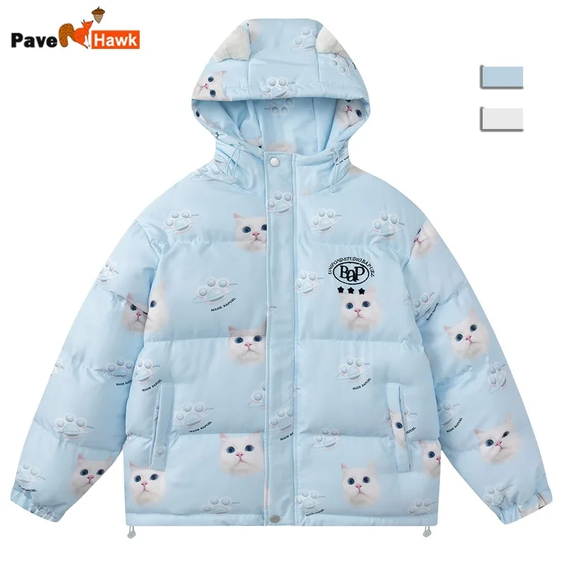 Winter Hooded Parkas Men Y2k Cartoon Cute Cat Print Warm Thick Down Jackets Women Loose Bubble Outwear Cold-proof Warm Coat New
Winter Hooded Parkas Men Y2k Cartoon Cute Cat Print Warm Thick Down Jackets Women Loose Bubble Outwear Cold-proof Warm Coat New