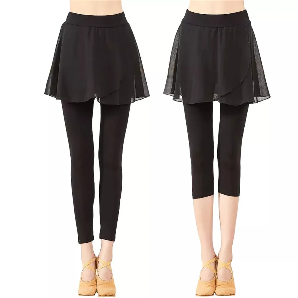Women Modern Dance Pants With Chiffon Short Skirt Female Ballet Practice Tights Latin Dance Ankle Leggings Elastic Waist D099
Women Modern Dance Pants With Chiffon Short Skirt Female Ballet Practice Tights Latin Dance Ankle Leggings Elastic Waist D099