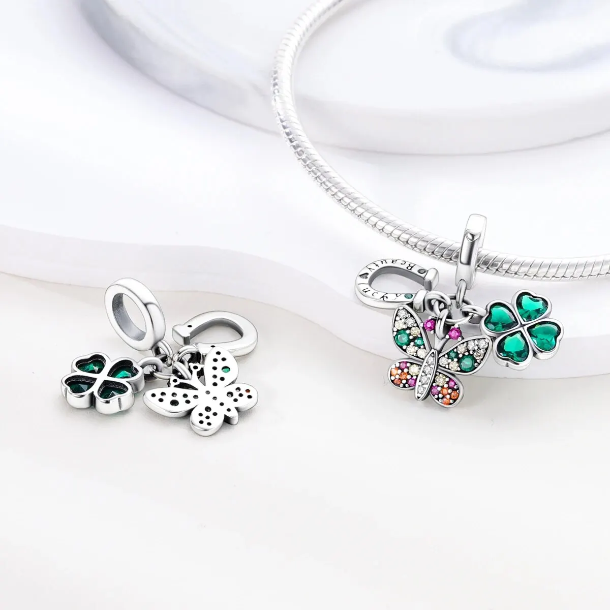 MULA 1PC Silver Plated Charms Firefly Butterfly Flower Fit Original Beads DIY Fashion Jewelry MULA 1PC Silver Plated Charms Firefly Butterfly Flower Fit Original Beads DIY Fashion Jewelry