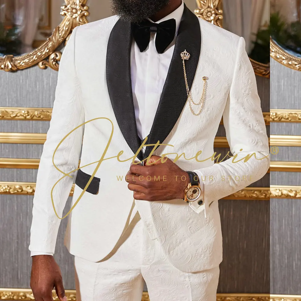 Жаккардовый смокинг для мужчин, костюмы для свадьбы, облегающий джентльменский пиджак с жилетом и брюки, мужской костюм из 3 предметов, мужской костюм для выпускного, свадебный смокинг
Жаккардовый смокинг для мужчин, костюмы для свадьбы, облегающий джентльменский пиджак с жилетом и брюки, мужской костюм из 3 предметов, мужской костюм для выпускного, свадебный смокинг