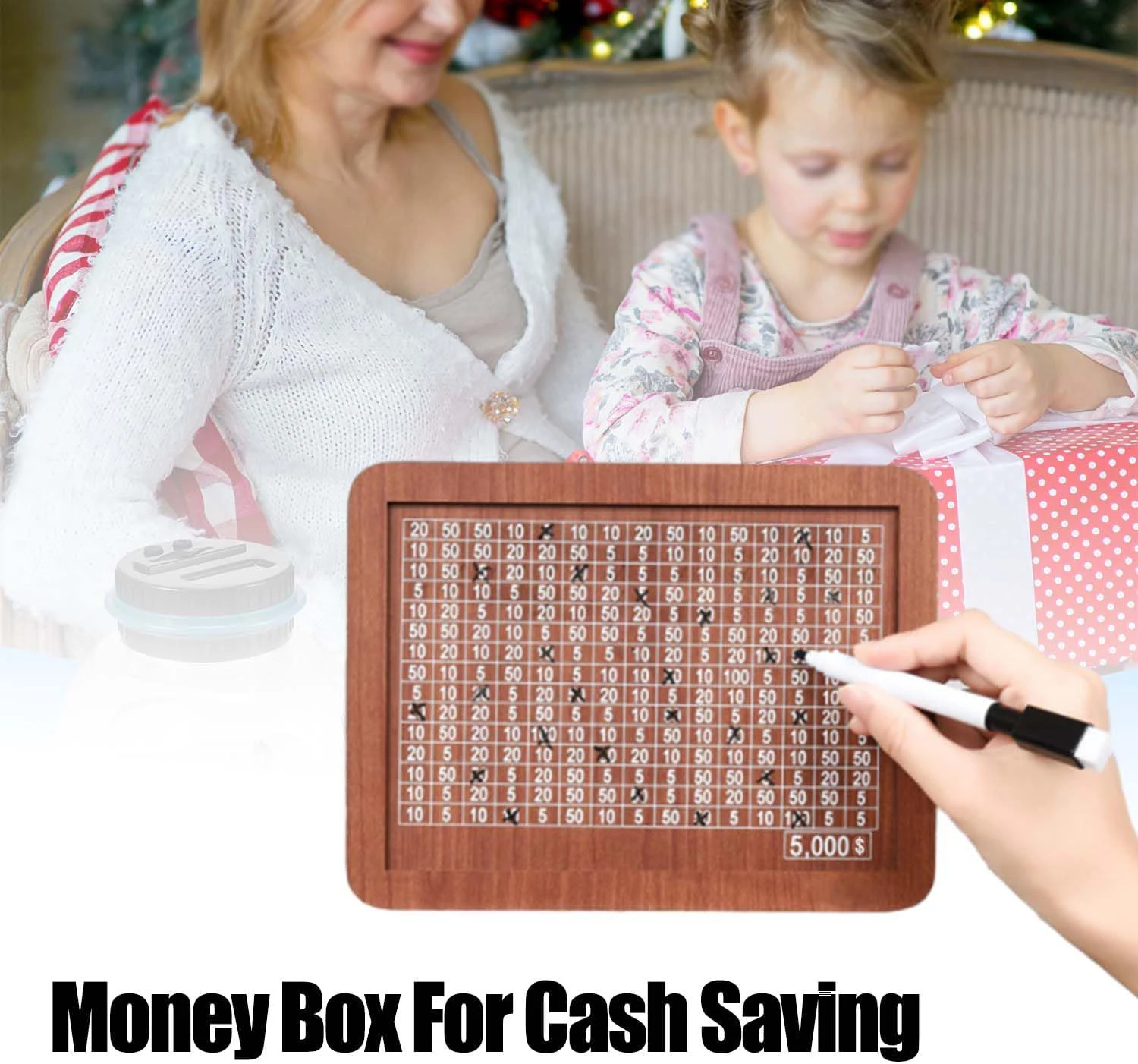 Wooden Piggy Bank Reusable Handmade Money Box, Piggy Bank with Saving Goal and Numbers To Check for Helps The Habit of Saving
Wooden Piggy Bank Reusable Handmade Money Box, Piggy Bank with Saving Goal and Numbers To Check for Helps The Habit of Saving