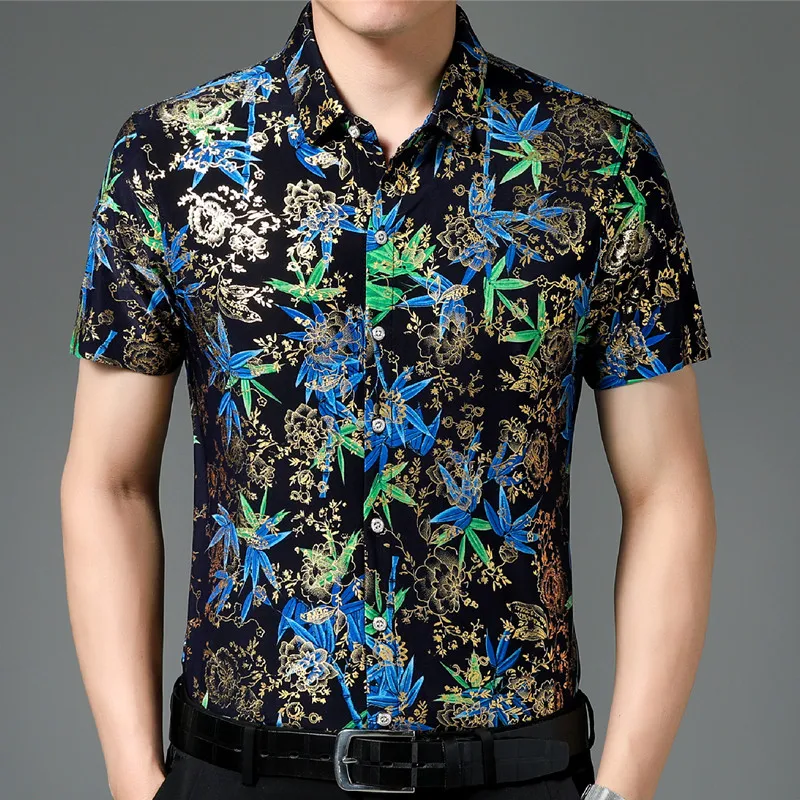 Hawaiian Style Casual 80% Silk Shirts Men'S Short Sleeve Both Sides Chinese Nation Flower 2023 Beach Summer Clothes
Hawaiian Style Casual 80% Silk Shirts Men'S Short Sleeve Both Sides Chinese Nation Flower 2023 Beach Summer Clothes