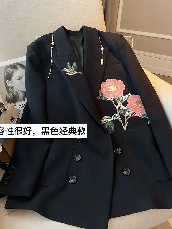 Versatile Practical 2023 Spring Autumn New Arrival Black Embroidered Blazer for Women Korean Style Casual Chic Fashionable Suit
Versatile Practical 2023 Spring Autumn New Arrival Black Embroidered Blazer for Women Korean Style Casual Chic Fashionable Suit