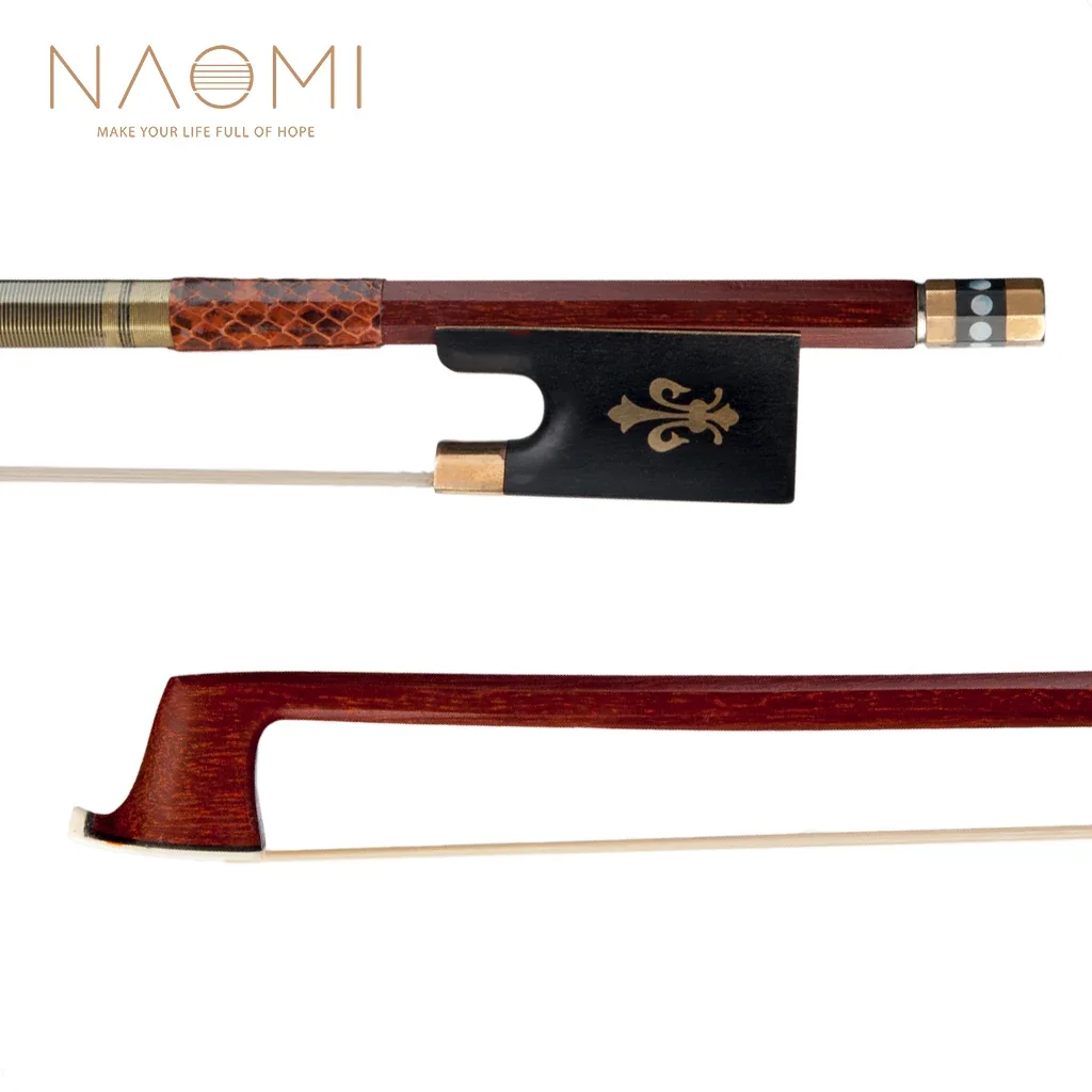

NAOMI 4/4 мастер-бант для скрипки пернамбуко восьмиугольная ручка из змеиной кожи настоящий монгольский конский волос черное дерево лягушка хорошо Балансирующий лук