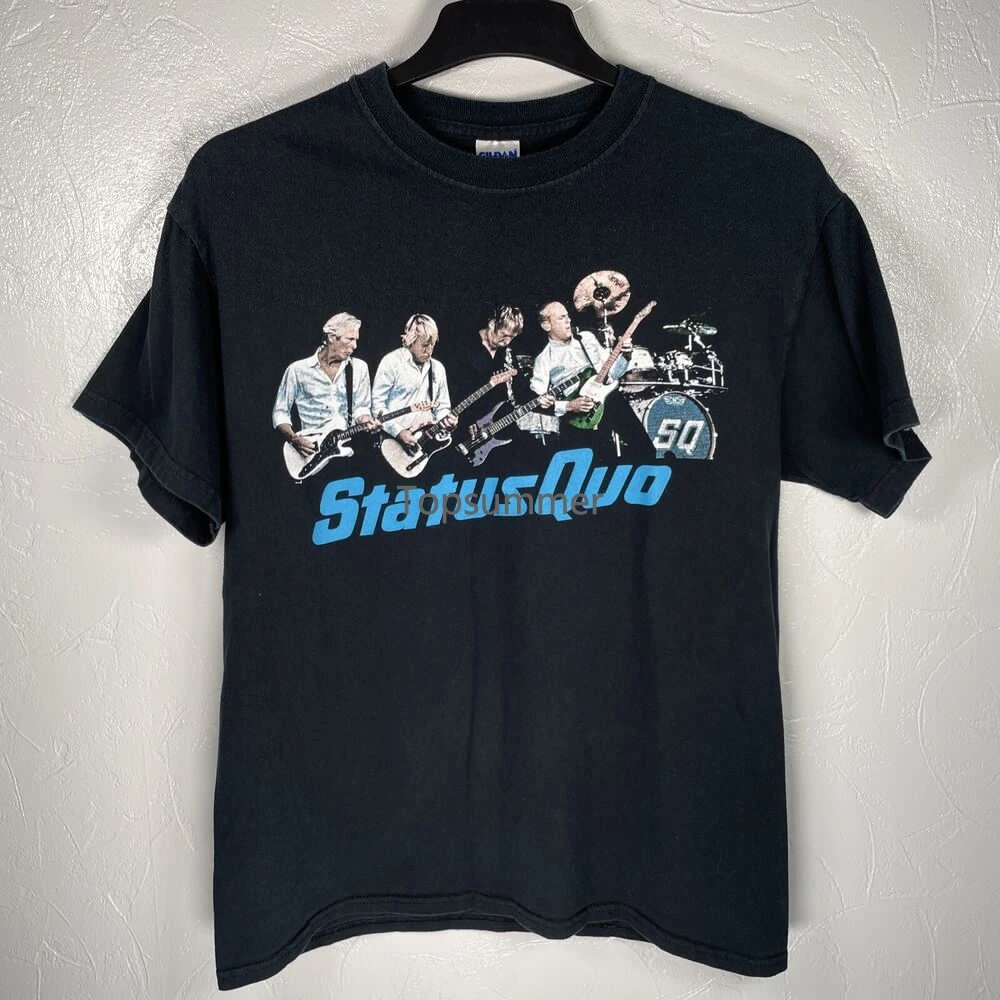 

Status Quo Band T Shirt 2010 Quid Pro Quo European & Uk Tour Gig Concert Medium