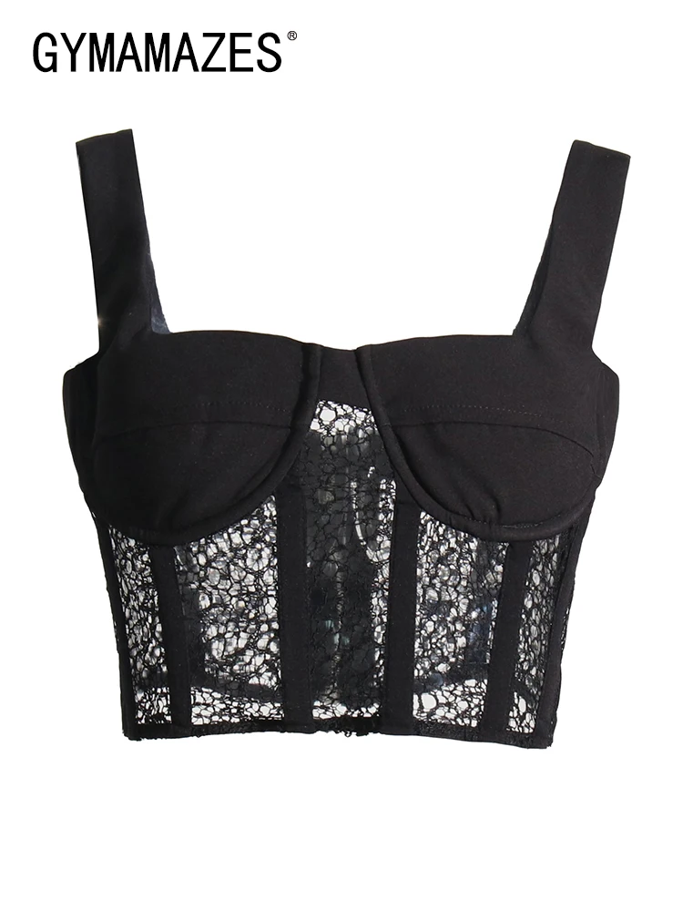 GYMAMAZES Sexy Short Tank Tops For Women Square Collar Sleeveless Patchwork Lace Slim Tank Top Female Clothing Style 2022 Summer
GYMAMAZES Sexy Short Tank Tops For Women Square Collar Sleeveless Patchwork Lace Slim Tank Top Female Clothing Style 2022 Summer