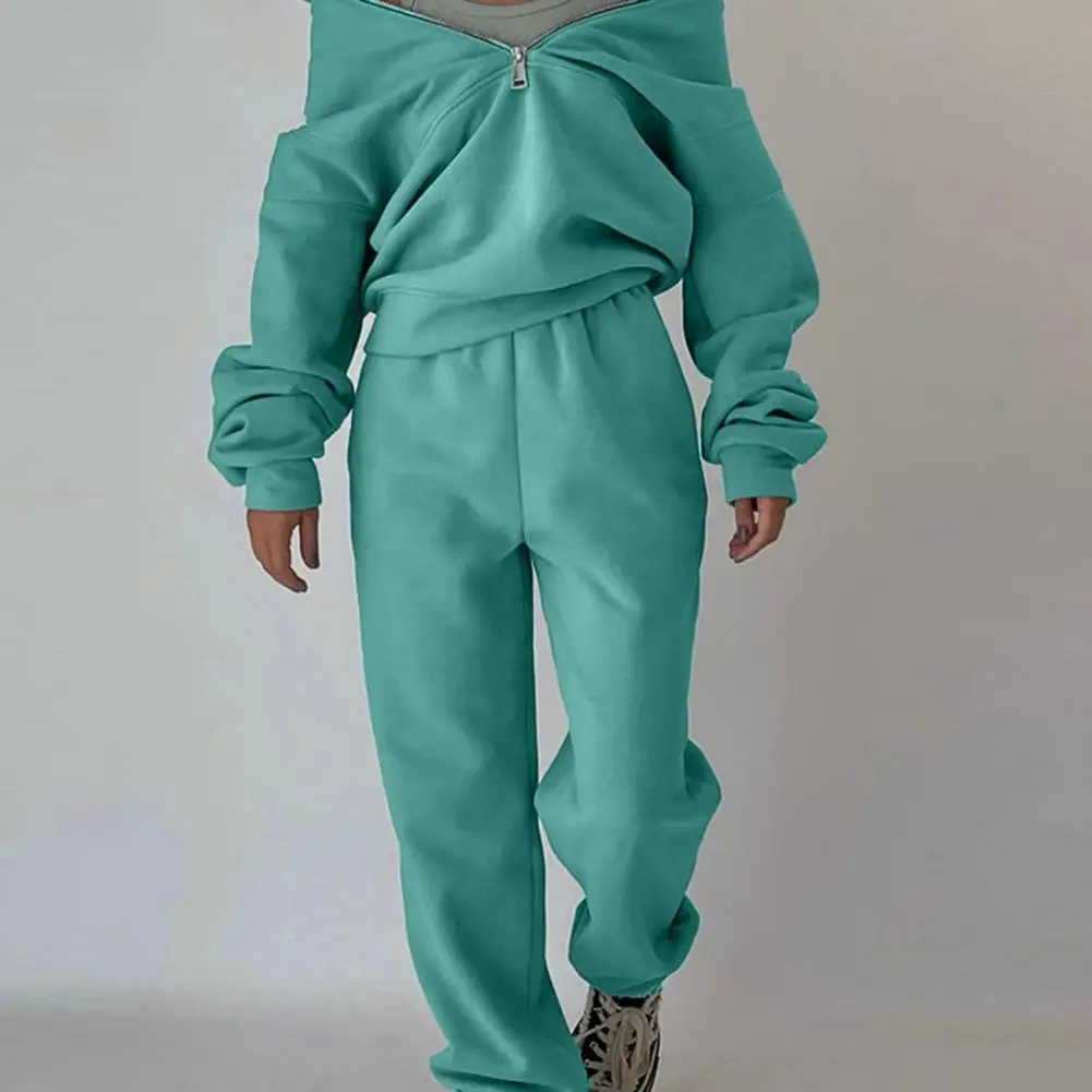 1 Set Women Tracksuit Set Solid Color Women's Two Piece Set Fashionable Top Pants Tracksuit For Autumn Winter Sports Casual Wear
1 Set Women Tracksuit Set Solid Color Women's Two Piece Set Fashionable Top Pants Tracksuit For Autumn Winter Sports Casual Wear