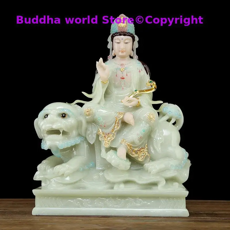 Luxury high gilding jade BUDDHA figure Buddhism Lion GOD WEN SHU PUSA Manjusri buddha Asia HOME protection Prosperity Sculpture
Luxury high gilding jade BUDDHA figure Buddhism Lion GOD WEN SHU PUSA Manjusri buddha Asia HOME protection Prosperity Sculpture
