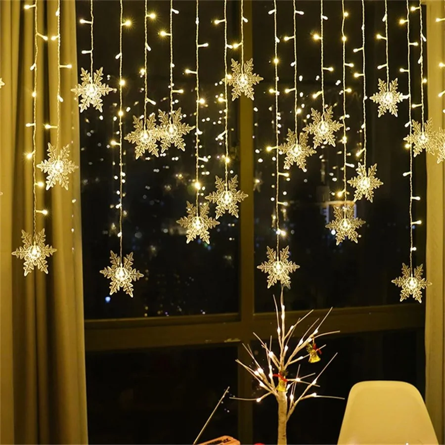 EU Plug 3.5M LED Snowflake Curtain String Light 8 Modes Christmas Garland Fairy Lights for Room Party Wedding Home Decoration
EU Plug 3.5M LED Snowflake Curtain String Light 8 Modes Christmas Garland Fairy Lights for Room Party Wedding Home Decoration