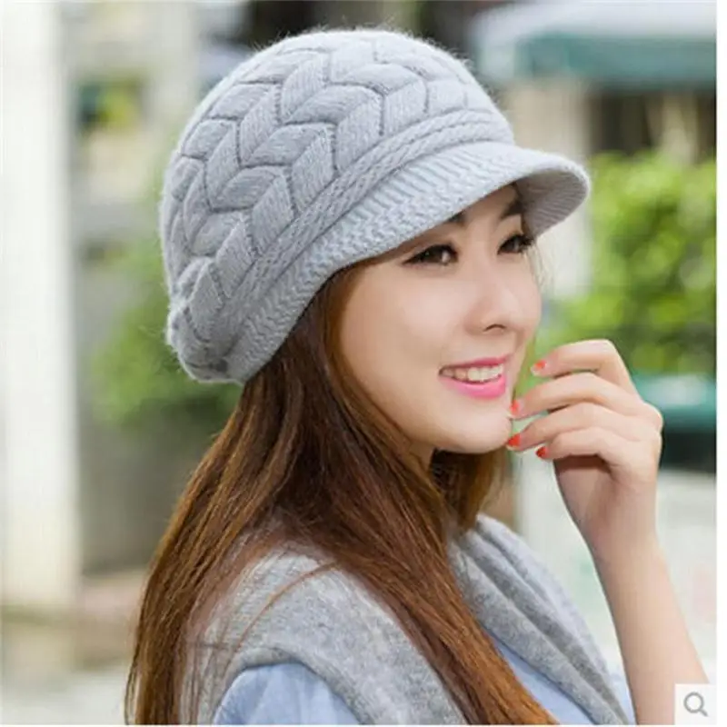 Women's Hats Winter Warm Knitted Hat Rabbit Hair Double Layer Plus Velvet Cap Visor Beanies For Women Casual
Women's Hats Winter Warm Knitted Hat Rabbit Hair Double Layer Plus Velvet Cap Visor Beanies For Women Casual