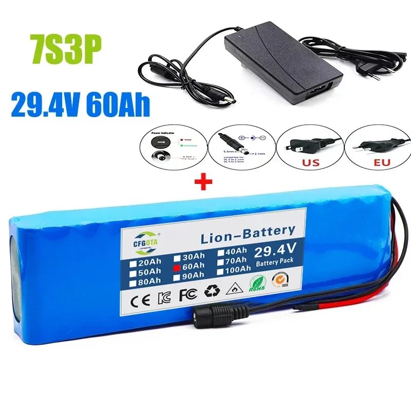 7S3P 29.4V 60Ah Rechargeable Lithium Battery Charger Intelligent BMS Tourist Bus, Outdoor Power Supply, Lawn Mower,Display
7S3P 29.4V 60Ah Rechargeable Lithium Battery Charger Intelligent BMS Tourist Bus, Outdoor Power Supply, Lawn Mower,Display