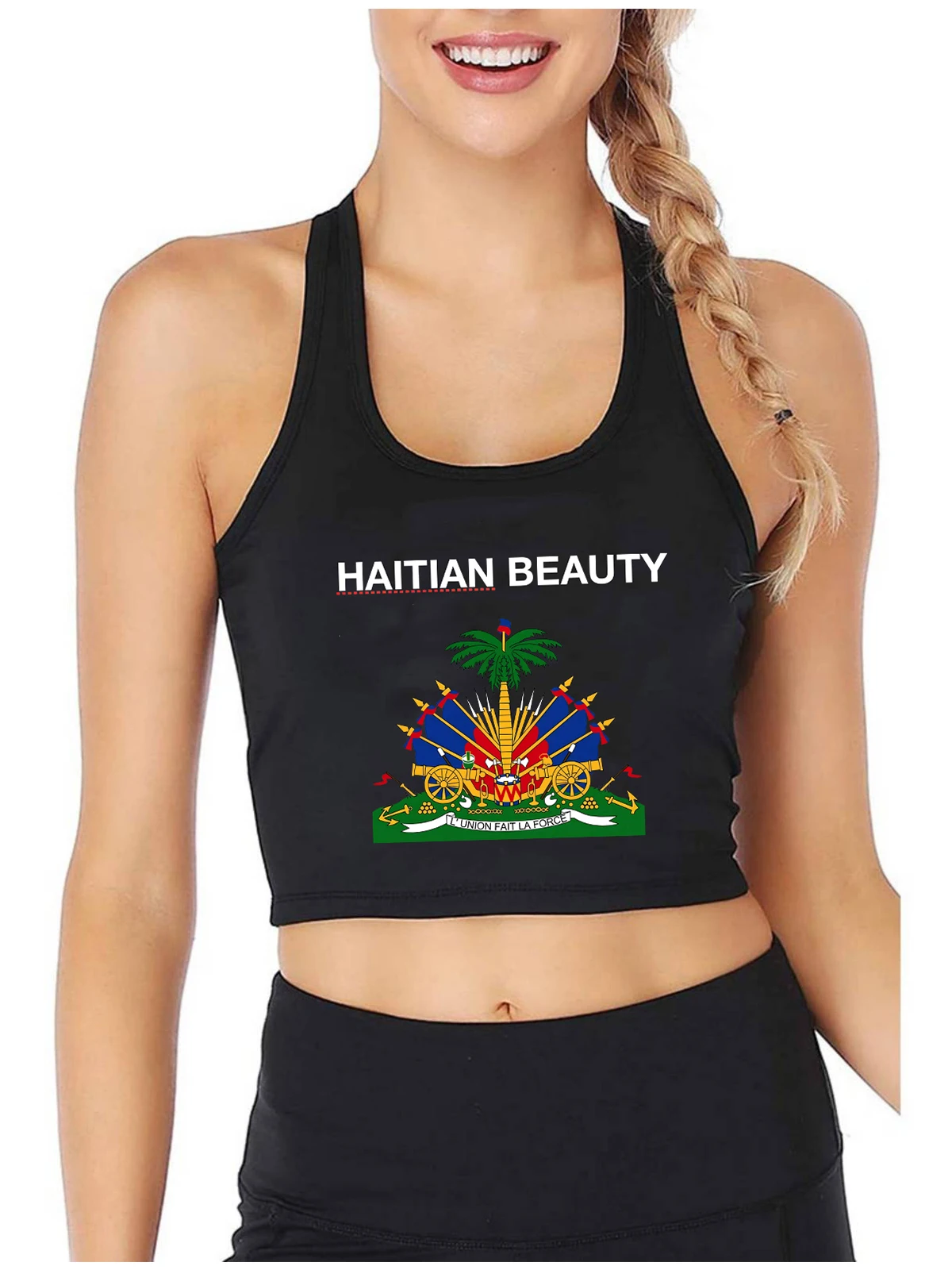 National Coat Of Arms Of Haiti Graphic Sexy Slim Fit Crop Top Haitian Beauty Cotton Breathable Tank Tops Customizable Camisole
National Coat Of Arms Of Haiti Graphic Sexy Slim Fit Crop Top Haitian Beauty Cotton Breathable Tank Tops Customizable Camisole