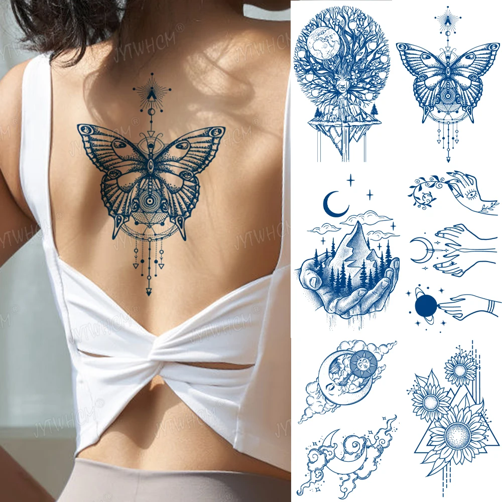 Butterfly Temporary Tattoo Sticker Back Semi Permanent Waterproof Tattoo For Women Blue Realistic 7-15 Days Body Art Arm Sticker
Butterfly Temporary Tattoo Sticker Back Semi Permanent Waterproof Tattoo For Women Blue Realistic 7-15 Days Body Art Arm Sticker