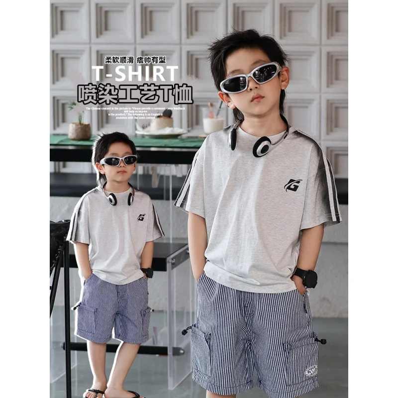 Children's Short SleeveTSummer Boys' Spray-Dyed Shirt2024Japanese Style New Medium and Large Children's Summer Half Sleeve T-shi
Children's Short SleeveTSummer Boys' Spray-Dyed Shirt2024Japanese Style New Medium and Large Children's Summer Half Sleeve T-shi
