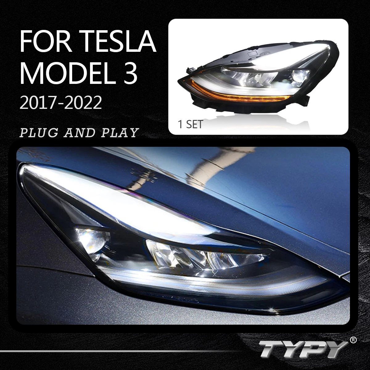 Auto Headlight LED Lens Headlight Assembly Blue Color Integrated For Tesla Model 3 2017 2018 2019 2020 2022
Auto Headlight LED Lens Headlight Assembly Blue Color Integrated For Tesla Model 3 2017 2018 2019 2020 2022