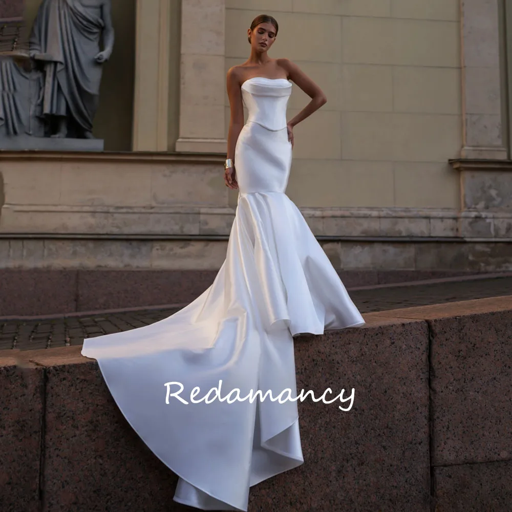 Redamancy Simple Sweetheart Satin Mermaid Wedding Dresses Backless Slim vestidos de novia wedding dresses for woman Sweep Train
Redamancy Simple Sweetheart Satin Mermaid Wedding Dresses Backless Slim vestidos de novia wedding dresses for woman Sweep Train