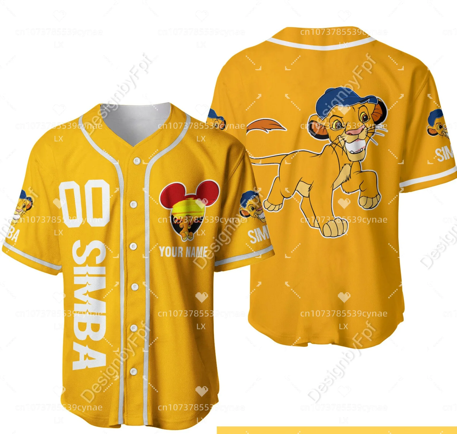 Simba Yellow White Baseball Shirt Pattern Casual Wear | Lion King Customized Name Number Baseball Shirt for Men And Women Top
Simba Yellow White Baseball Shirt Pattern Casual Wear | Lion King Customized Name Number Baseball Shirt for Men And Women Top