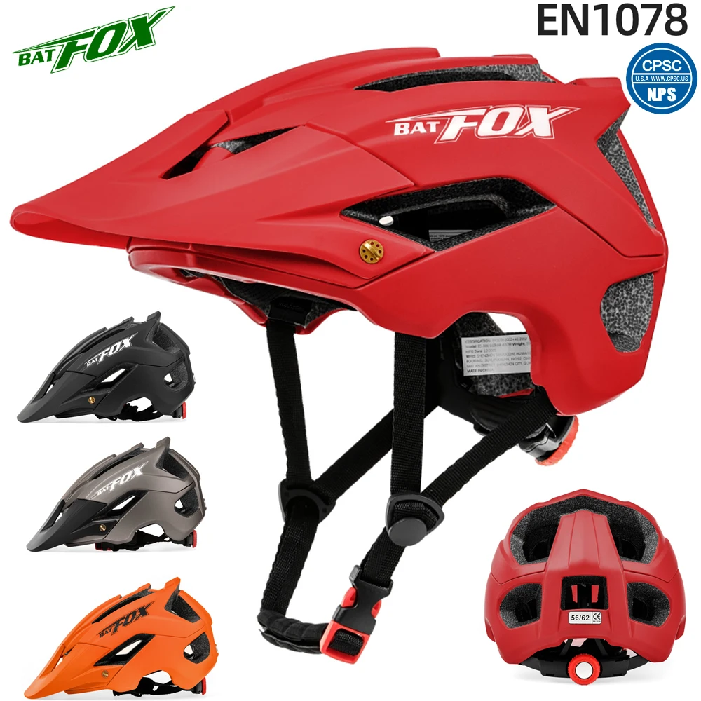 BATFOX Bike Helmet men's bicycle helmet MTB casco bicicleta Mountain bike casco ciclismo hombre Matte black cycling helmets
BATFOX Bike Helmet men's bicycle helmet MTB casco bicicleta Mountain bike casco ciclismo hombre Matte black cycling helmets