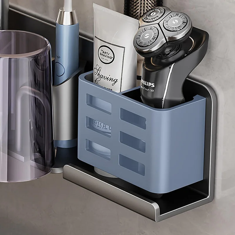 Aluminum Alloy Toothbrush Holder Multi-Function Toothbrush Cup Holder Wall Mounted No Drill Bathroom Organizer Bathroom Storage 12 S5bfbdf1da4e742fdb26c100f6dc4fa16S