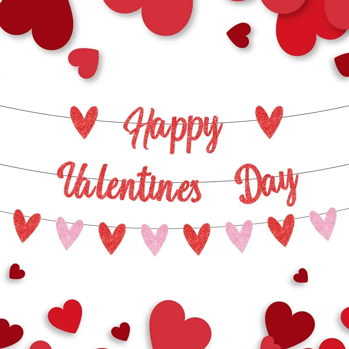 Happy Valentine’s Day Banner Decorations for Party Heart Banner Romantic for the Home Table Firplace Indoor Outdoor Pre-strung
Happy Valentine’s Day Banner Decorations for Party Heart Banner Romantic for the Home Table Firplace Indoor Outdoor Pre-strung