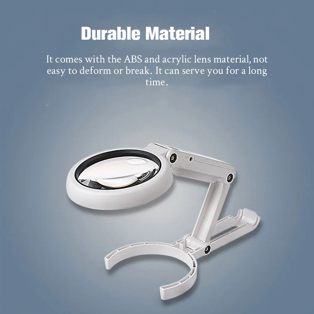 Magnifying Glass Loupe LED Magnifier Light Newspaper Reading Repair Folding Welding Tool Tabletop USB Rechargeable
Magnifying Glass Loupe LED Magnifier Light Newspaper Reading Repair Folding Welding Tool Tabletop USB Rechargeable