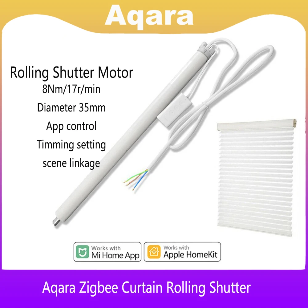 

DHL Aqara Original Motor Zigbee Curtain Rolling Shutter Motor Timing Setting Remote Control Works with Apple HomeKit Mi Home APP