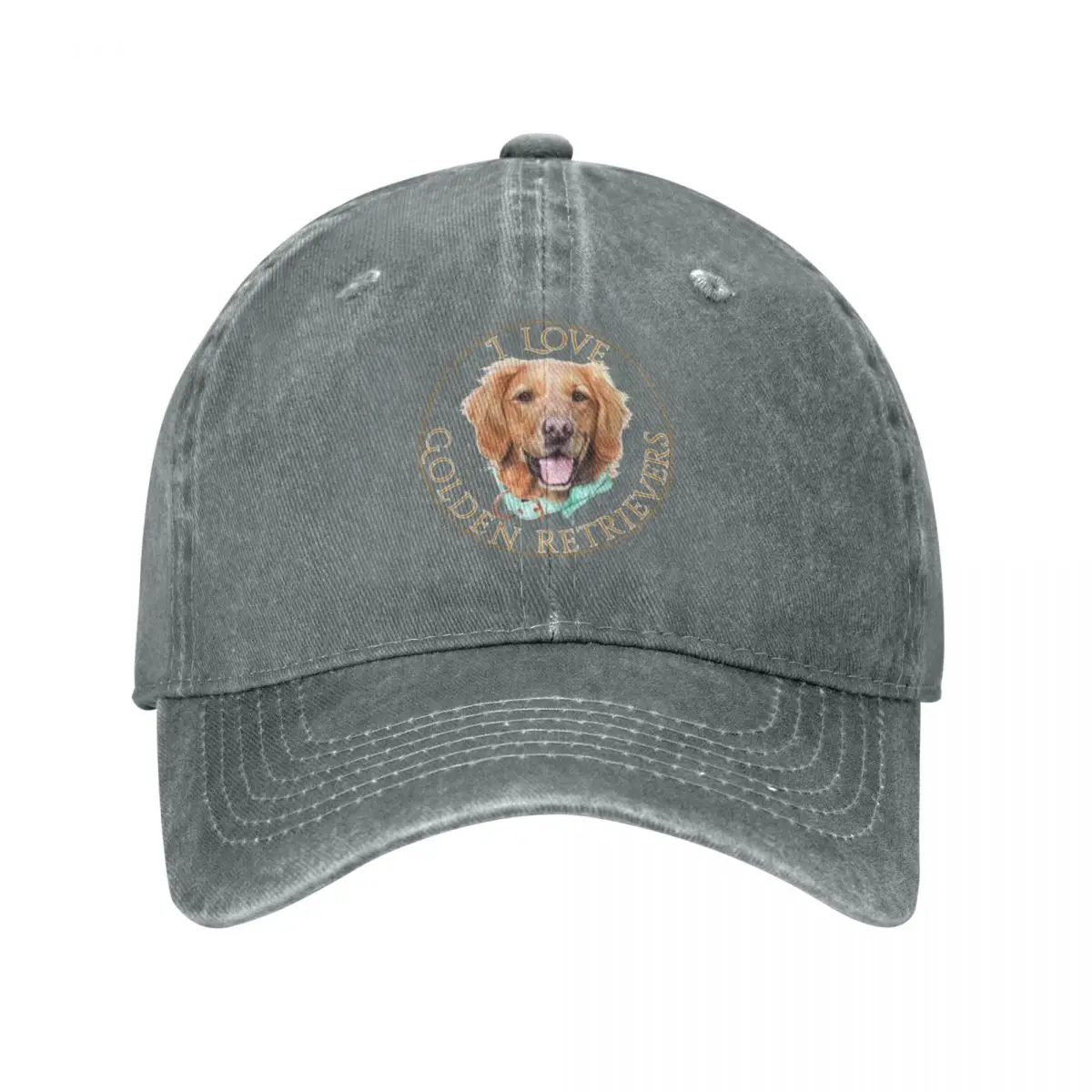 

I Love Golden Retrievers Pencil Drawing | For Golden Retriever Lovers Cowboy Hat Hats Streetwear Horse Hat Man Cap Women'S