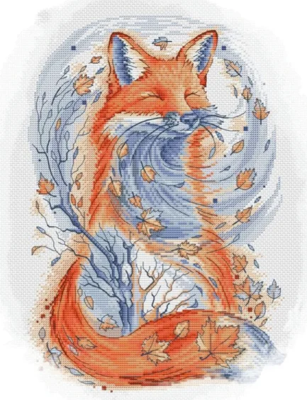 Вышивка крестиком «Осенняя лиса» 14 карат 
Вышивка крестиком «Осенняя лиса» 14 карат