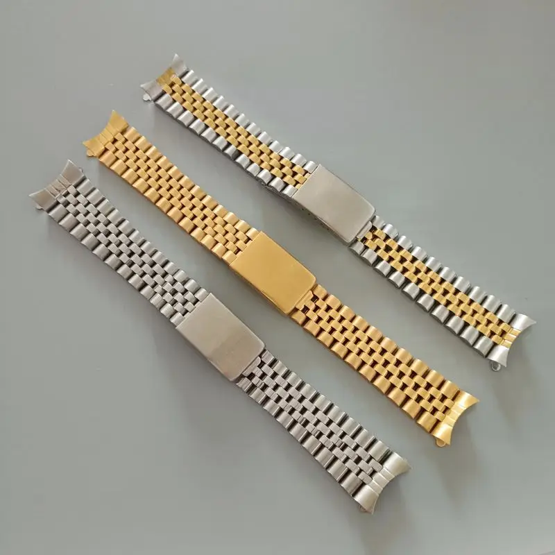 

Vintage 18MM 19MM 20MM 316L Stainless Steel Jubilee Curved End Watch Band Strap Bracelet Fit For Seiko 5 ROX Watch